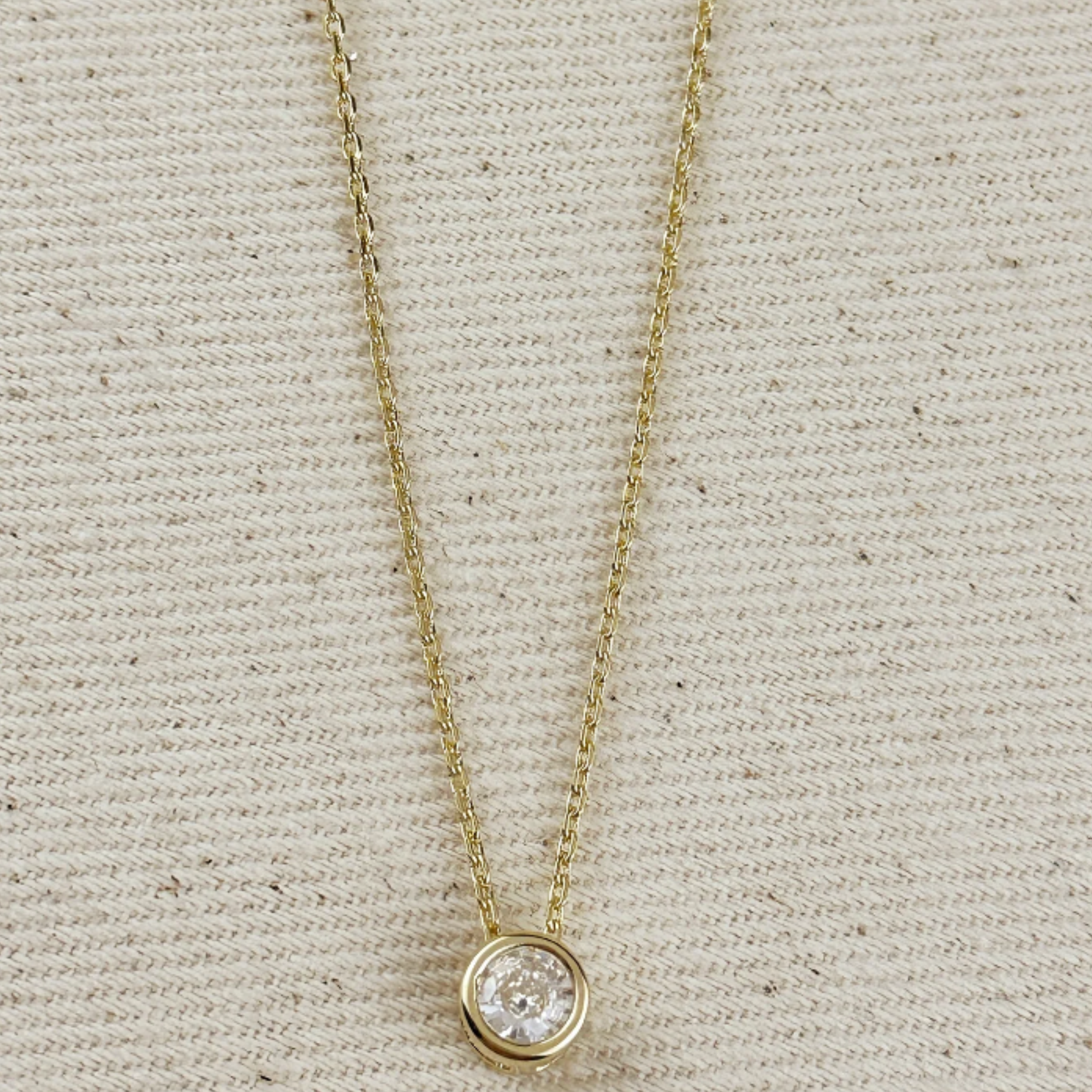 Dainty Gold-Filled Solitaire Necklace